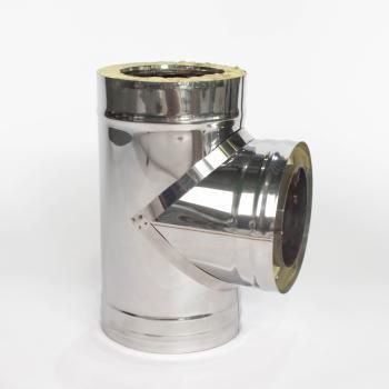 Сэндвич-тройник 90*, ф 115х220, AISI 439/Оц, 1,0мм/0,5мм, (К), h=400мм